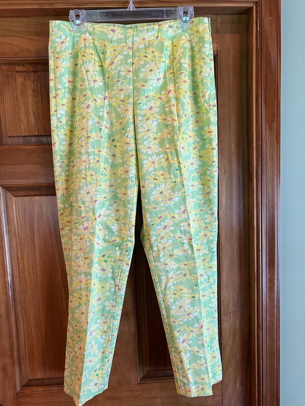 Liz Claiborne Yellow and Light Green Floral Pants